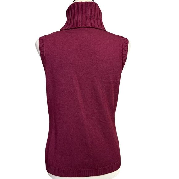 Luisa Spagnoli 100% Virgin Wool Turtleneck Sleeveless Knit Top - Picture 3 of 7
